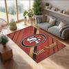 San Francisco 49ers Kristall-Samt-Teppich, Personalisierte rutschfeste Fußmatte mit individuellem Namenstext für Heimdekoration Geschenk