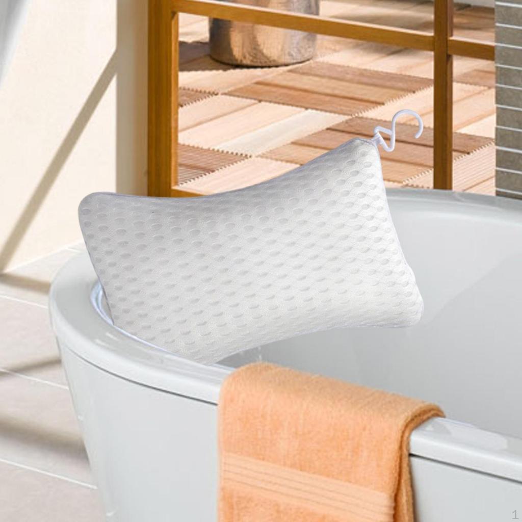 Bath Pillow Bathtub Cushion Professional Easy Maintenance Gifts Head and Neck Support White Sturdy