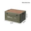 Portable Wheeled Camping Storage Box with Wooden Lid and Side-Opening Access