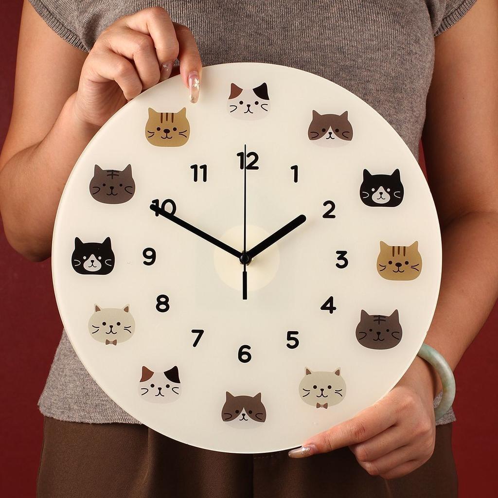 2025 Cute Cat Wall Clock Household Living Room Decorations Silent Wall Clock Children's Bedroom Decorative Clock Home Decor
