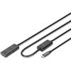 USB Extension Cable - Digitus - USB-A Female To USB-C Male - 10 M - 5 Gbit/s - Plug & Play