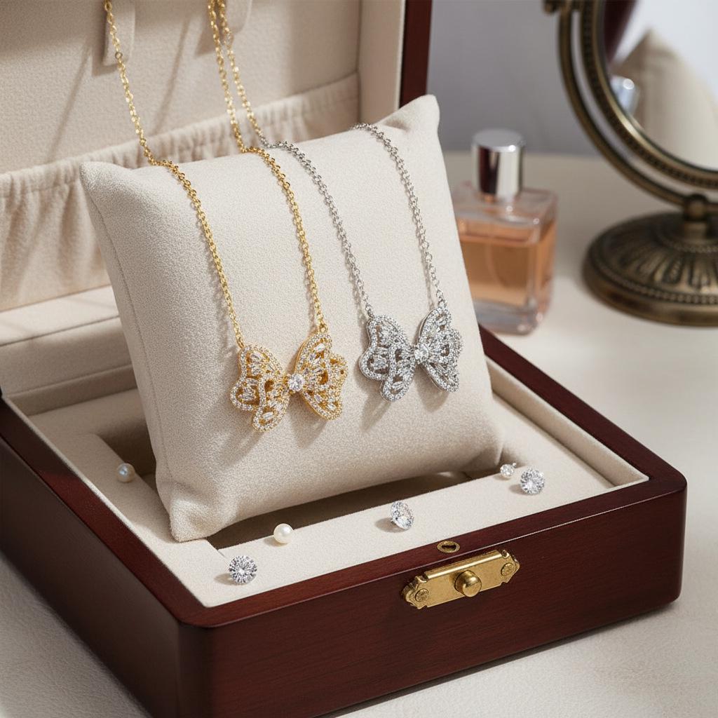 Elegant Butterfly Diamond Necklace - High-End Versatile Jewelry