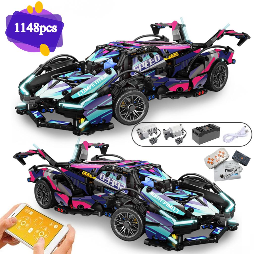 Cyberpunk Lambo Technical Super Sports Car for FKP 37 Building Block MOC Model Racing Vehicle Assemble Bricks Toy For Kids Gifts