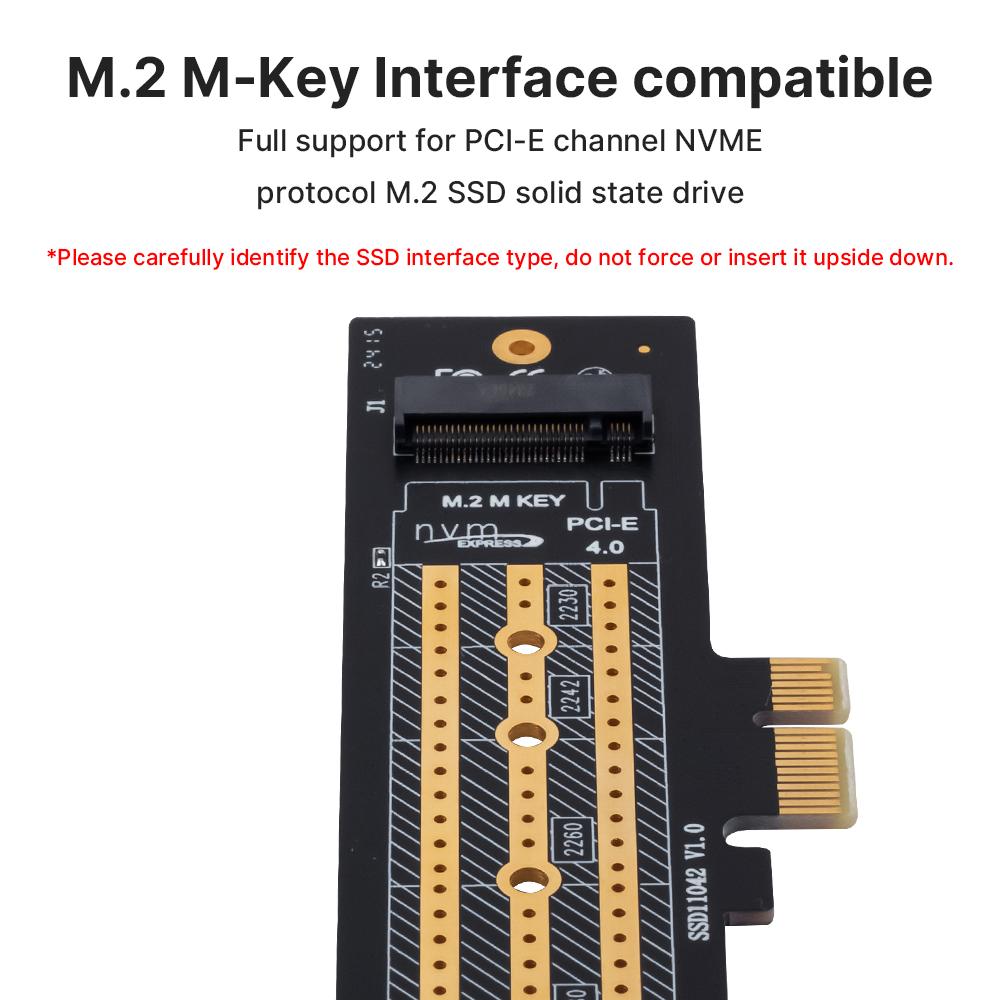 M.2 NVMe SSD To PCIe 4.0 X1 Adapter Card - with Heat Sink, High-Speed Conversion