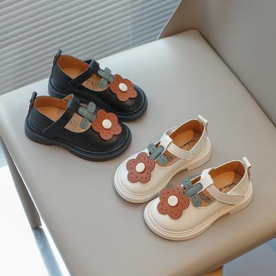 Babyflickor Läderskor Barn T-rem Ballerinaskor med Söta Blommor Småbarn Barn Förskola Skola Prinsessmode Skor Mjuka