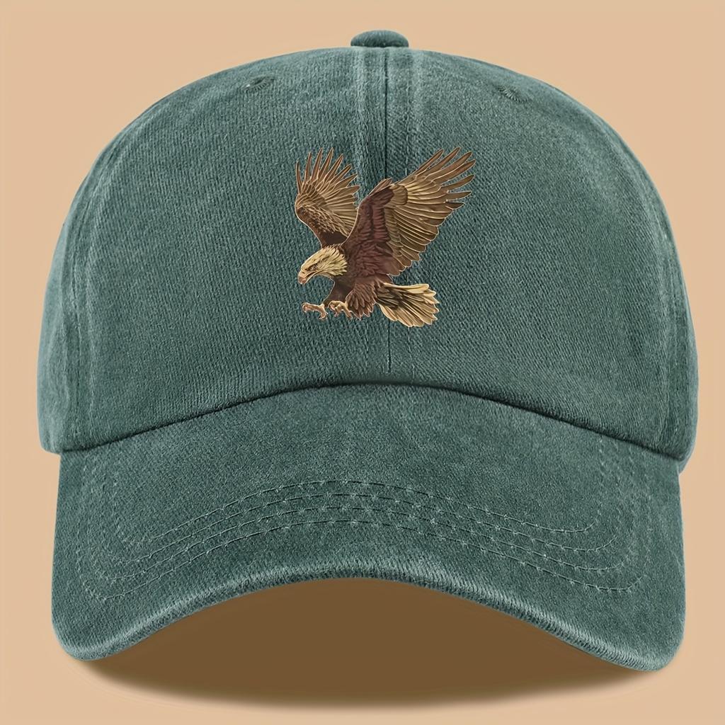 Eagle print baseball cap, adjustable for both men and women, suitable for hiking, fishing, and vacation exploration