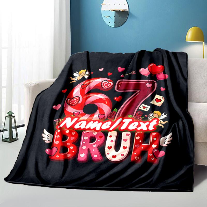 1PC Custom Name Love Friendship Celebration Flannel Blanket Versatile,all-season Throw Suitable for the Living Room,bedroom,camping,travel,and Gift