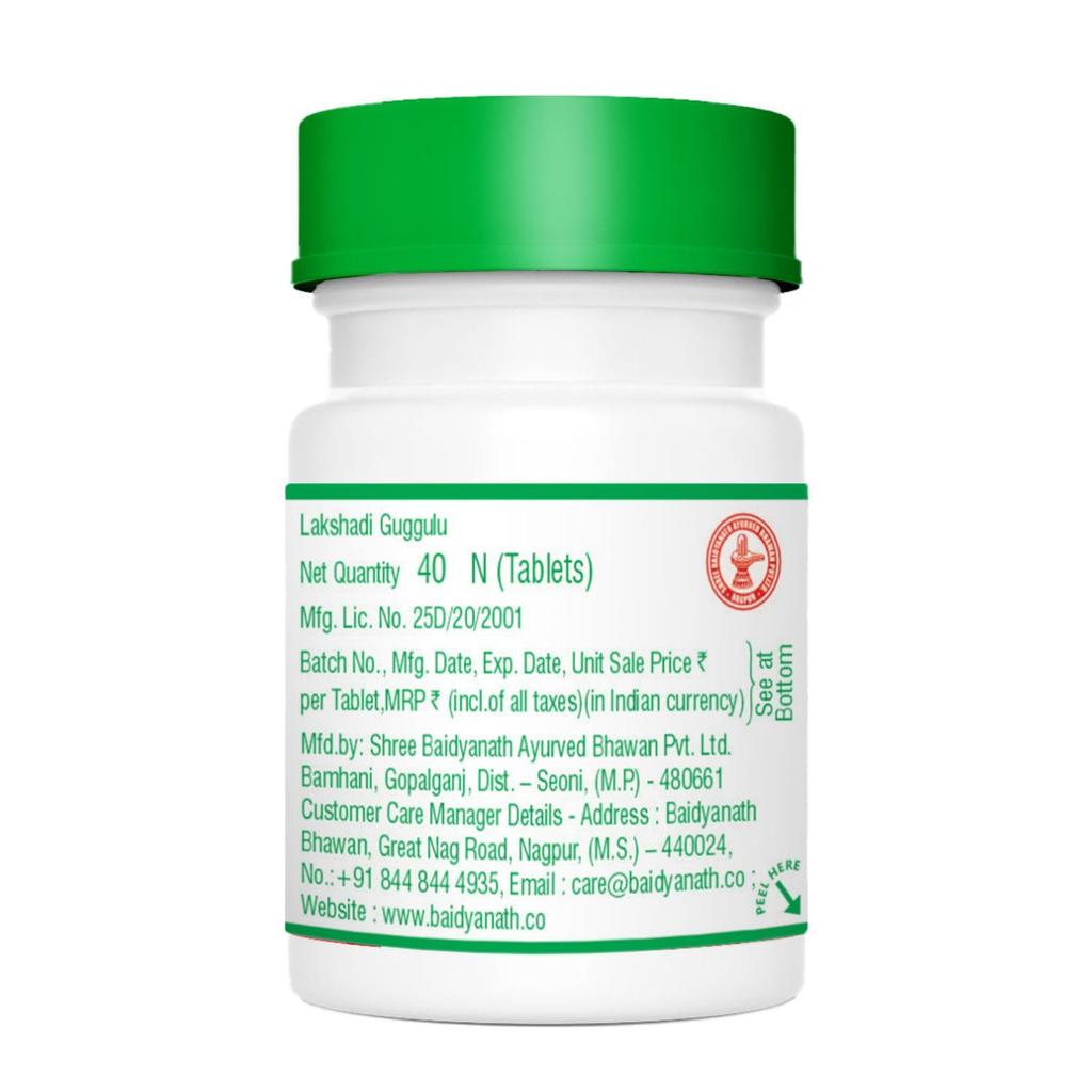 Baidyanath Asli Ayurved Lakshadi Guggulu Tablets 40 pcs X Pack of 2 for Bone & Joint Support
