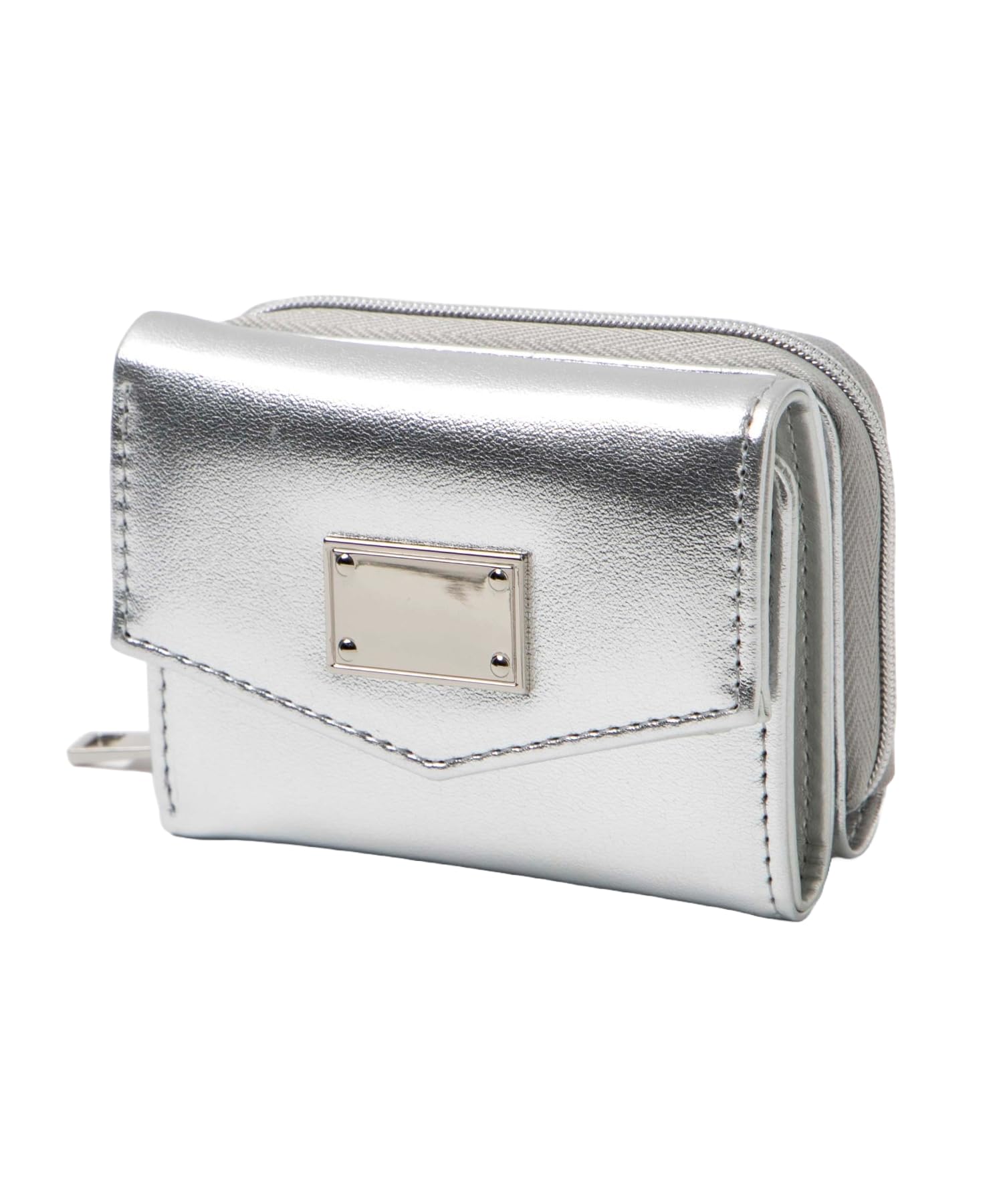 

WEGO Metallic Plate Silver Women s Wallet,