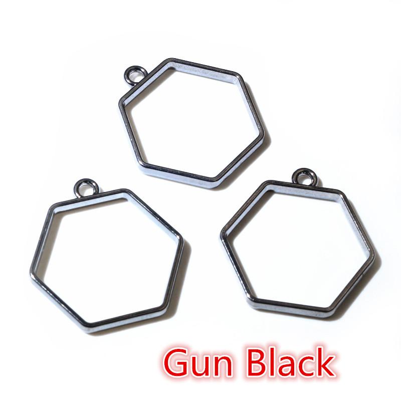 

10pcs 29x28mm Hexagon Geometric Hollow Zinc Alloy Metal Frame Bezel Epoxy Resin Pendant Tray For DIY Jewelry Making Accessories