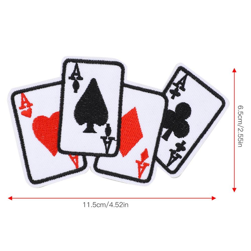 5pcs Card Suit Pattern Poker Ace Clothes Patch Fabric Sticker Sew On Applique Embroidered Applique Sewing Repair Patches