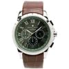 Salvatore Marra Men's Chronograph Radio-Controlled Solar Watch with Leather Strap, Limited Edition, Green and Brown