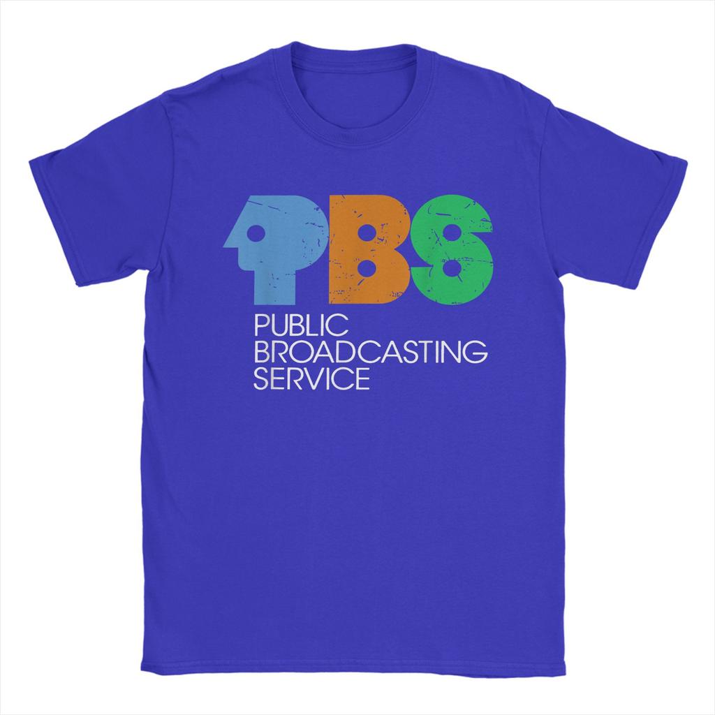 Novelty Vintage 70s 80s Protect P.B.S Logo T-Shirts Men Crew Neck 100% Cotton T Shirts Save PBS Short Sleeve Tee Classic Clothes