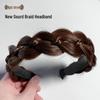 Women's Fishbone Braid Headband Wig - New Style Twist Braid Hair with High Skull Gourd Design Hair Accessories
