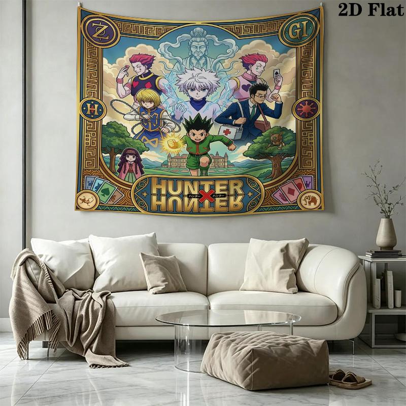 Hunter X Hunter Wall Tapestry Aesthetic Wall Hanging Printed Fabric Blanket Decorative Tapestries For Bedroom Living Room Home Decor
