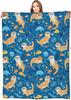 Cute Otter Throw Blanket Soft Fleece Lightweight Cozy Blanket for Bed Sofa Perfect Birthday Gift for Kids Women  Marine Lovers O