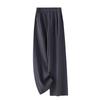 Gray Wide-Leg Casual Pants for Women - 2025 Fashion, Perfect for Autumn & Spring, Straight-Leg & Lazy Style Suit Pants