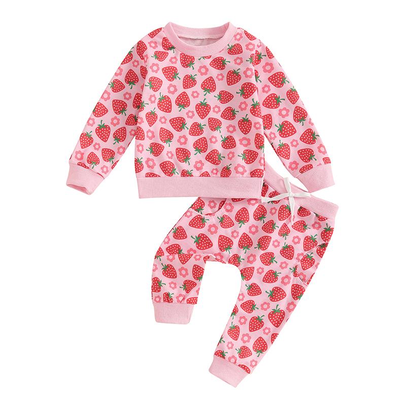 Autumn New Children Long Sleeve Clothes Set Baby Girls Floral Print Sweatshirt + Casual Pants 2pcs Suit Kids Sports Outfits