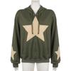 Y2K Vintage Stern Kapuzenpullover Damen Lässig Locker Langarm Kordelzug Sweatshirts Herbst Frühling Mantel