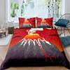 Volcano King Queen Duvet Cover Volcanic Eruption Bedding Set Fire Mountain Comforter Cover Natural Scenery Polyester Quilt Cover