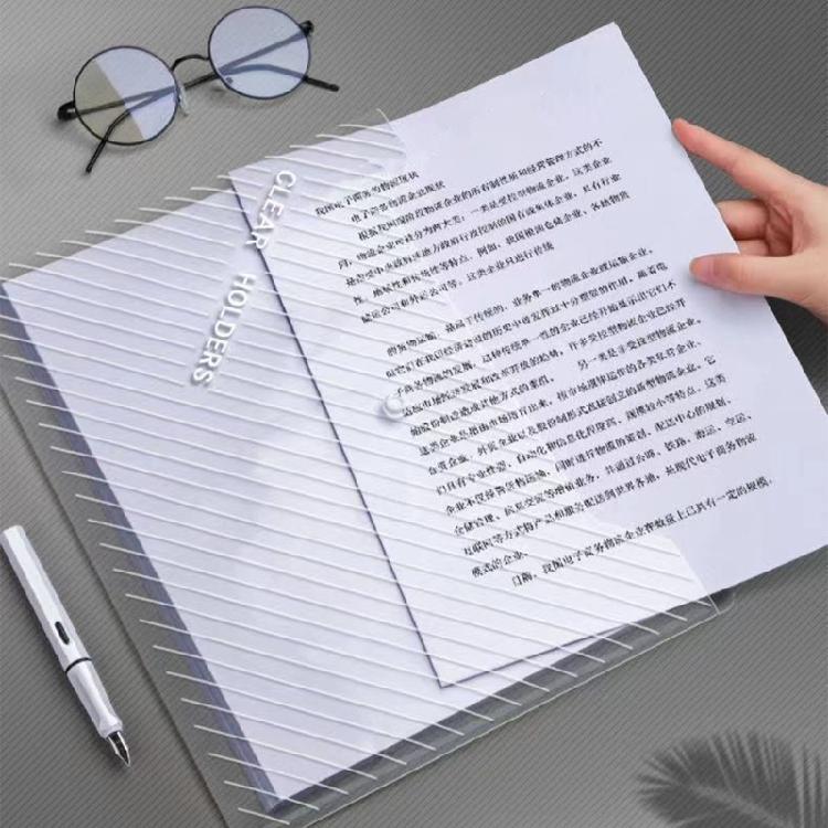10 Pcs A4 File Bag Clear Document Bag File Folders Document Holders Easy to Use Document Folders School Office Supplies