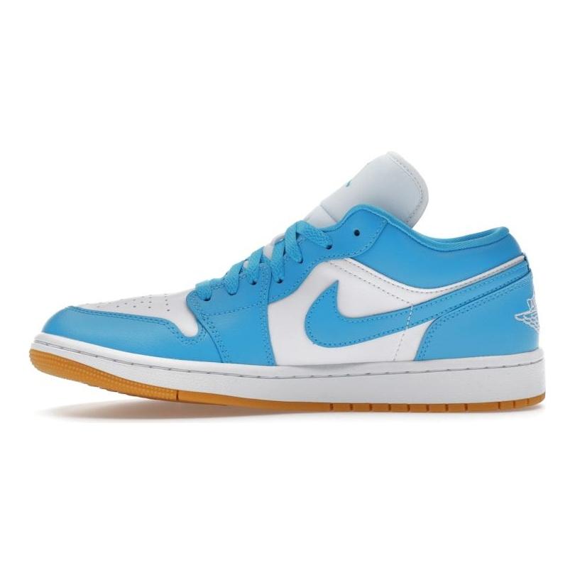 Air Jordan 1 Low Dark Powder Blue Gum Women Sneakers White Gum-Light-Brown DC0774-104