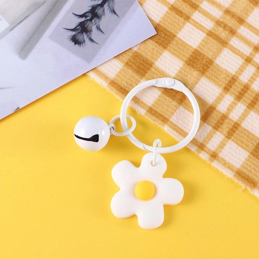 Elegant Wild Women Korean Candy Color Flower Keychain Fashion Jewelry Key Ring Bag Pendant