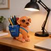 Cute Puppy Pen Holder Resin Desk Decoration for Offices Homes Perfect Birthday Gift for Students Young Adults