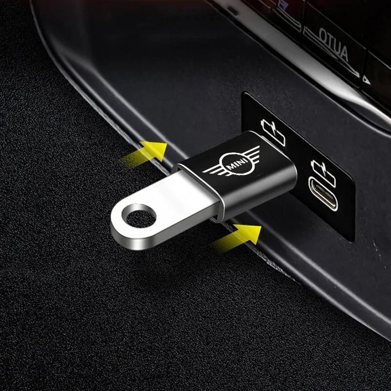 For Bmw Mini Car Type-C To USB 3.0 Interface Mini Converter Charging Adapter Rline logo For MINI Cooper Fridge One F56 R56 R57 R