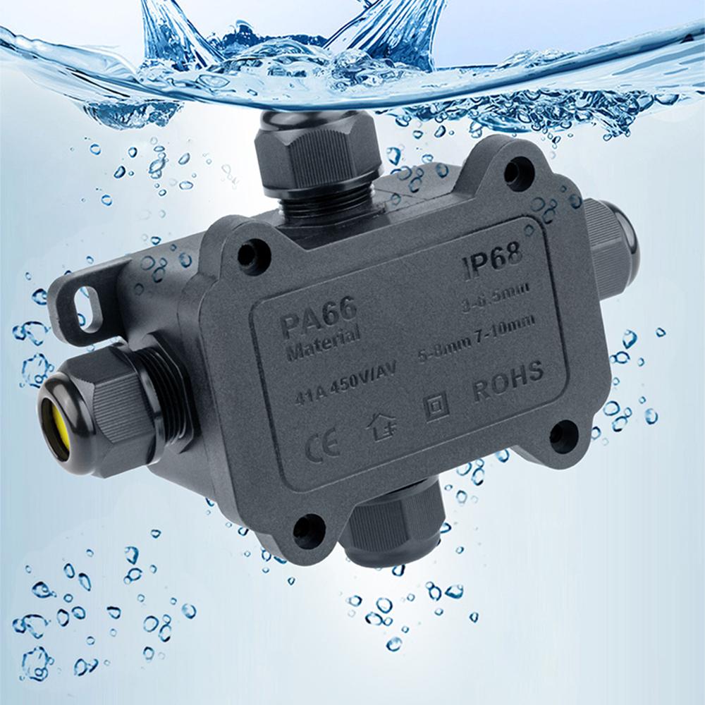 2/3/4 Way Outdoor Waterproof Junction Box IP68 Electrical Cable Electronic Wire Connectors External Electrical Junction Box 32A