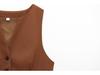 2025 Spring V-Neck Sleeveless Vest Top + A-Line Midi Skirt: European & American Style