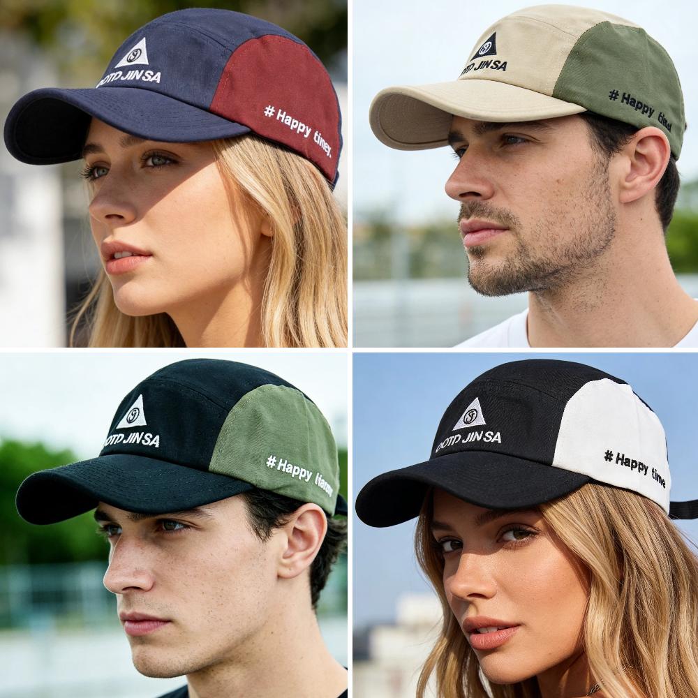 Unisex Camp Cap Fashion Happy Time Embroidery Summer Baseball Cap For Men Women Outdoor Streetwear Breathable Hat Caps