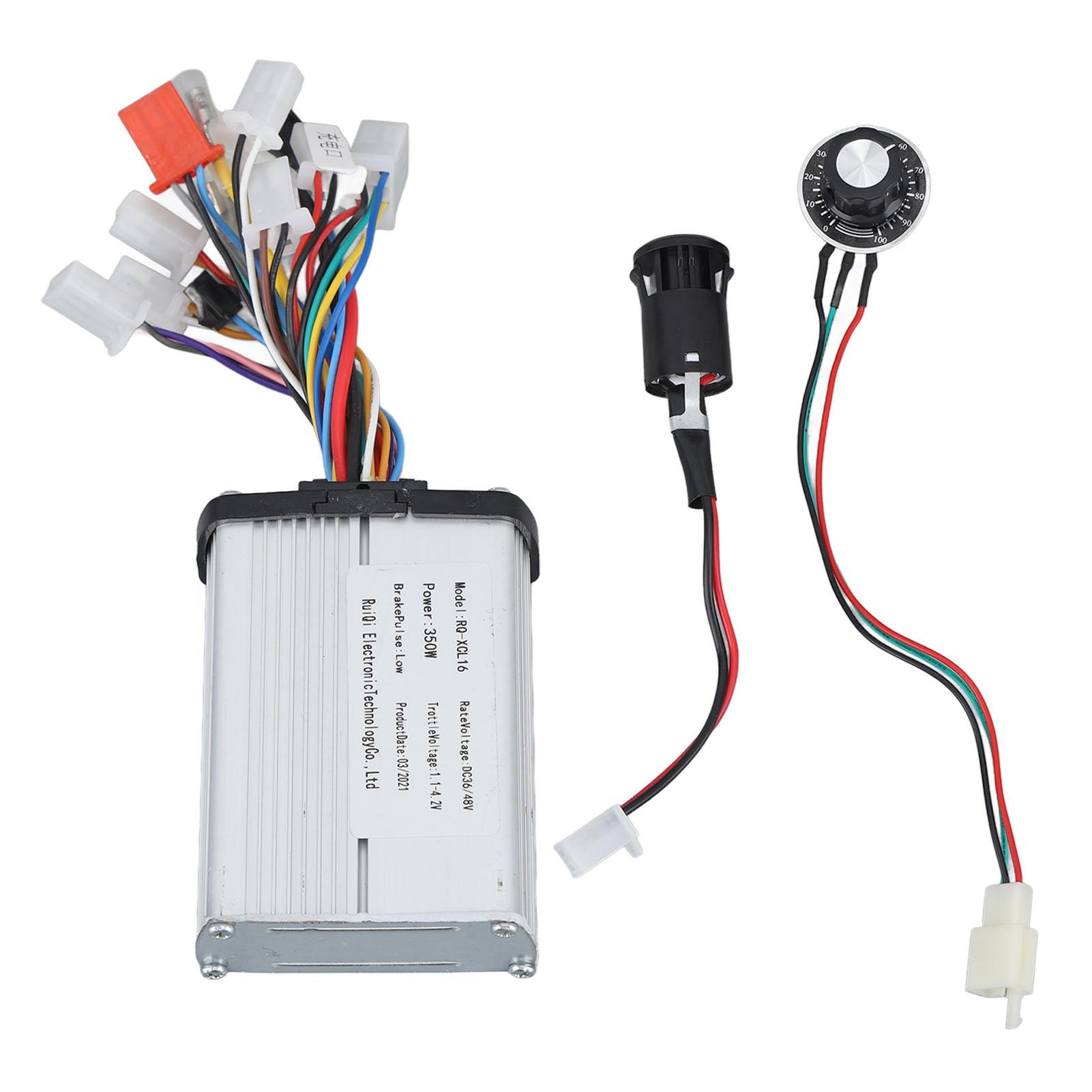 36V 48V 350W Бесколлекторный контроллер Black Edge с замком зажигания и переключателем-ручкой регулировки скорости