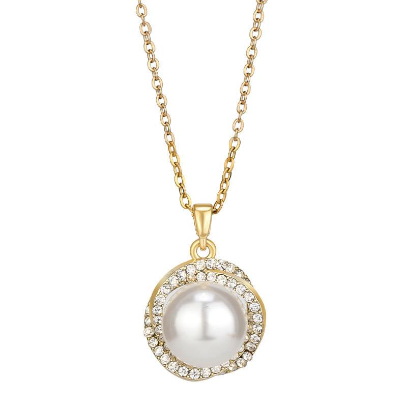 Trendy Surrounding Pearl Necklace With Matching Earrings Perfect Gift For Mothers