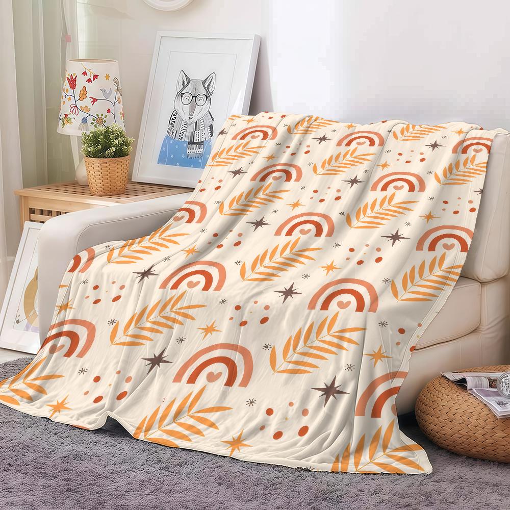 Cute Boho Style Art Blanket Warm And Soft Suitable For Bedroom Living Room Sofa Bed Office Travel Camping