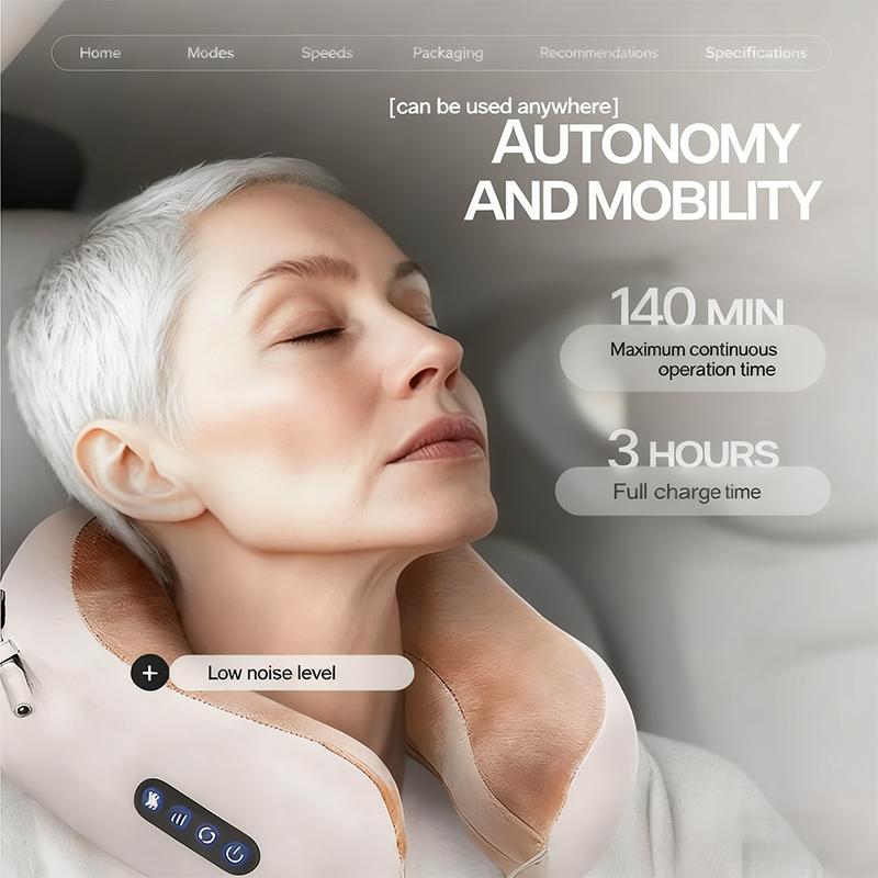 Multifunctional Household Shoulder and Neck Massage Pillow - Heating Neck Care Device with Vibration and Kneading,Shawl Massager,Travel Massage Pillow