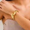 New Irregular Geometric Bracelet Trendy Gold Color Heavy Metal Bangles for Women Exaggerated Punk Party Banquet Jewelry