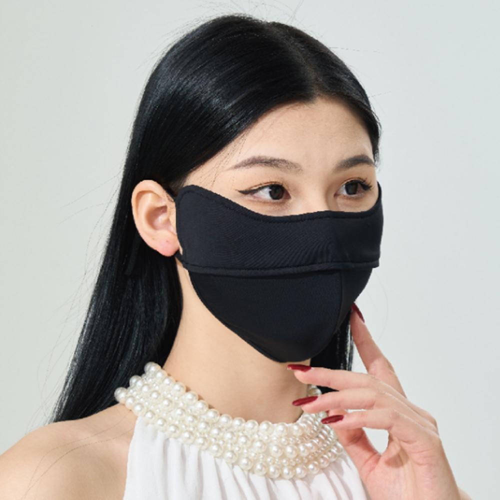 Women 3D Stereo Sun Protection Mask UPF50+, Ice Silk Anti Ultraviolet Face Mask, Eyewrap Design Adjustable String Breathable Summer Outdoor Mask