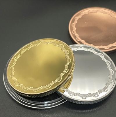 New Mirror Lace Blank Coin Laser Engraving DIY Blank Commemorative Medal Smooth Logo Color Printing Commemorative Coin