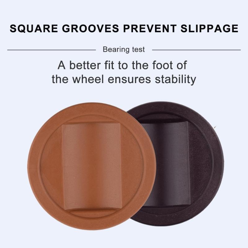 4Pcs Furniture Chair Wheel Stoppers Rubber Bed Frame Stopper Nonslip Fixed Chair Foot Pad Furniture Caster Cups