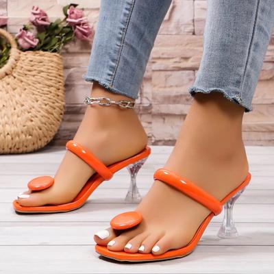 Trendy Design Hoge Hak Slippers 2024 Zomer Nieuw Eenvoudig en Comfortabel Buiten Visgraat Slippers Zapatos De Mujer Luxe