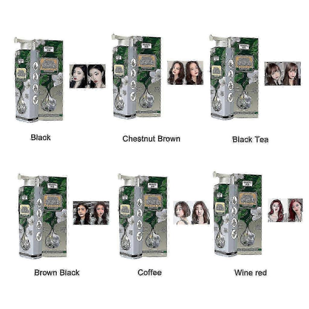 Plant-Based Bubble Hair Dye - Natural Formula for Gentle Grey Coverage