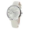 Metropolis Silver Ivory White Natural Leather Calendar Display R4251102547 Watch Women's [Item]