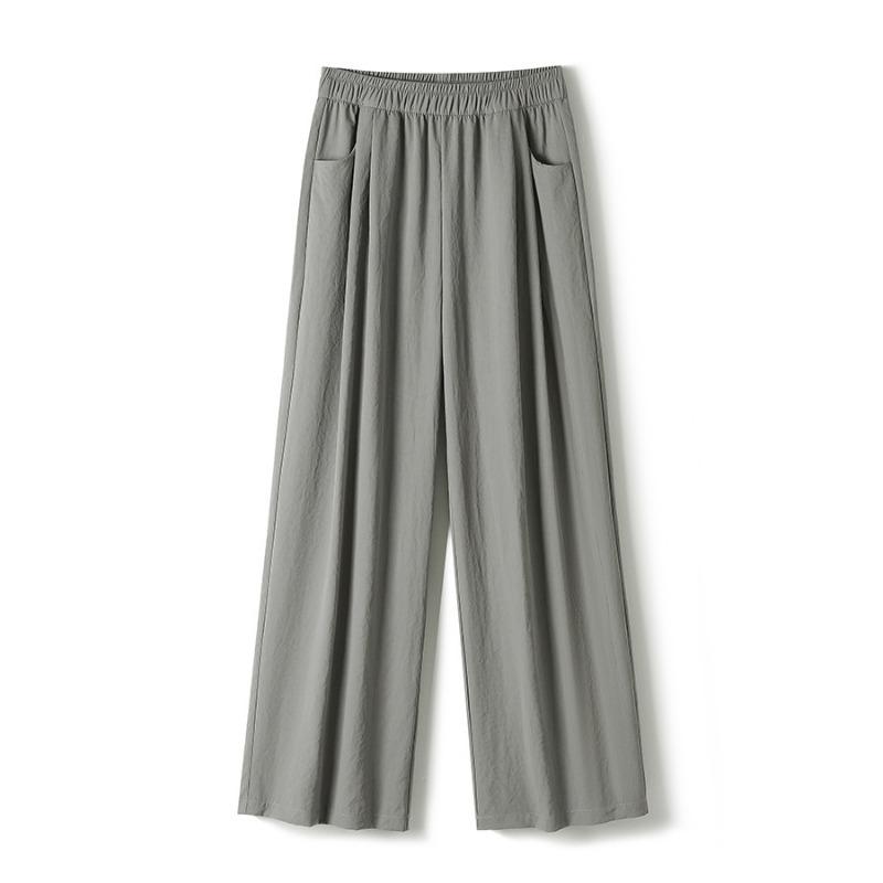 

Абрикосовые брюки из ледяного шелка Yamamoto женские весенне-летние новые со средней посадкой мешковатого ленивого стиля тонкие свободные повседневные прямые брюки L