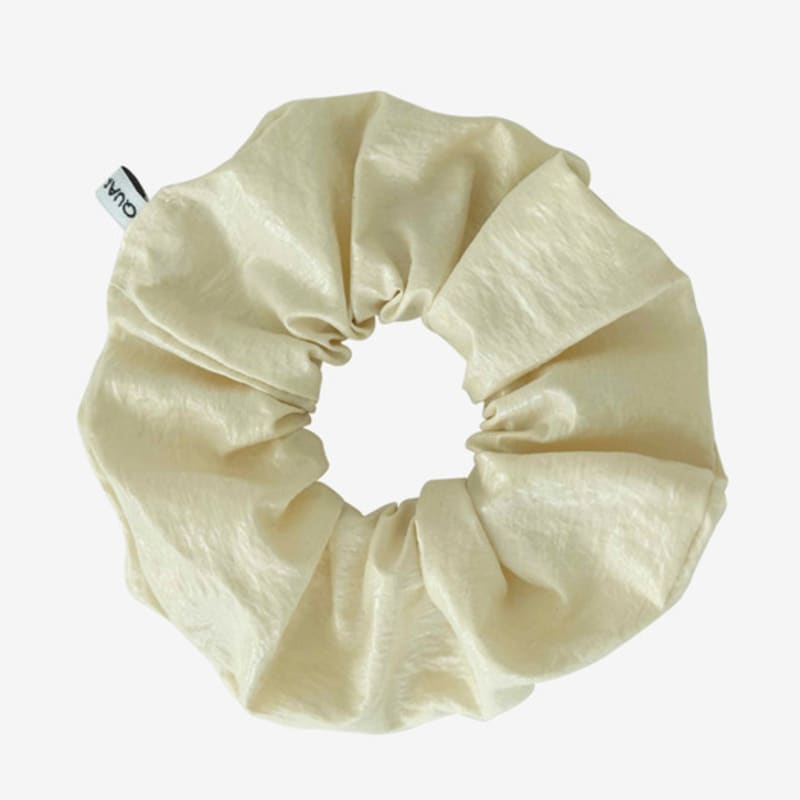 Quartevv Leather Scrunchie - Yellow Beige