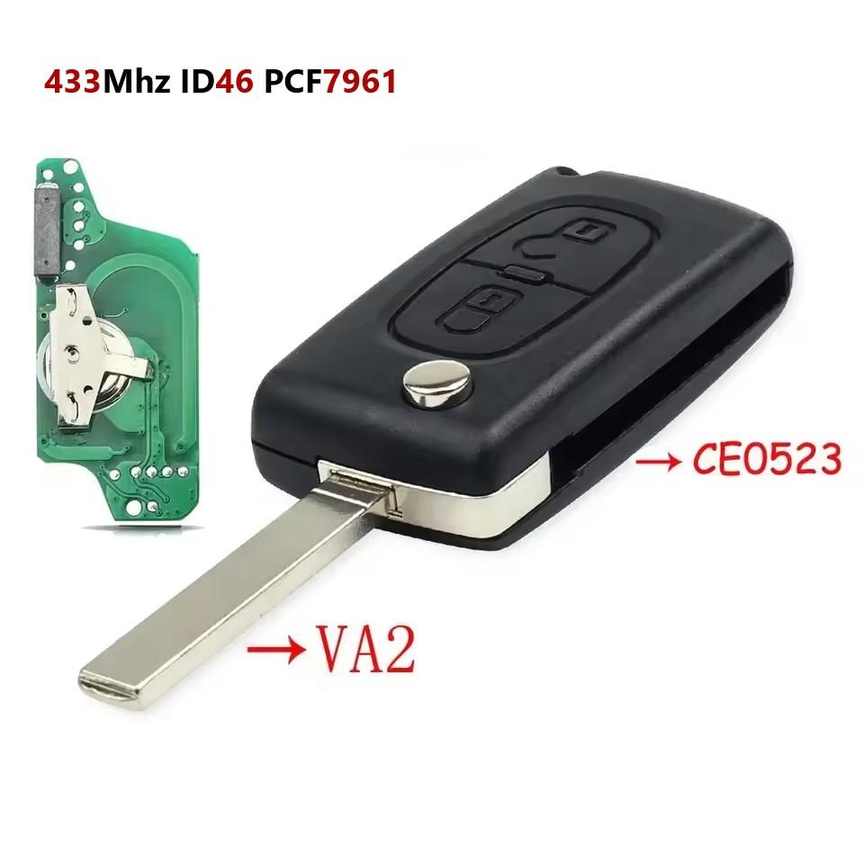 ASK 2/3/4 Buttons 433Mhz Remote Car Key for Peugeot 207 307 308 407 607 807 For Citroen C2 C3 C4 C5 C6 CE0536/CE0523 Auto Parts