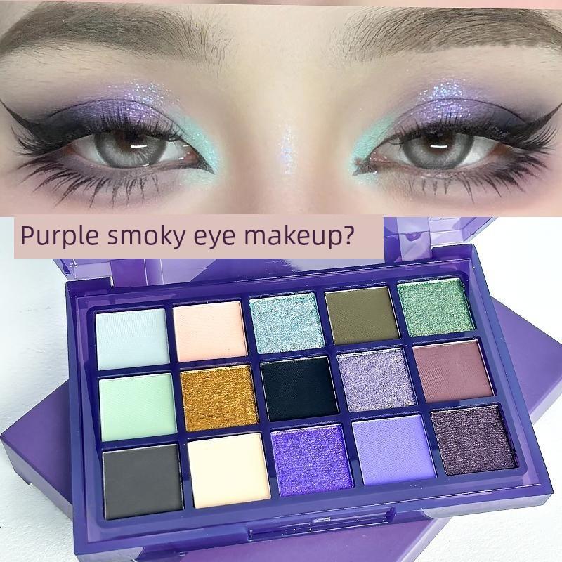 Lightly Smoky Daily Commuting Eyeshadow Palette Matte Black Gray Fine Shimmer Nightclub Party Glam Makeup for Beginners Large Capacity Eyeshadow