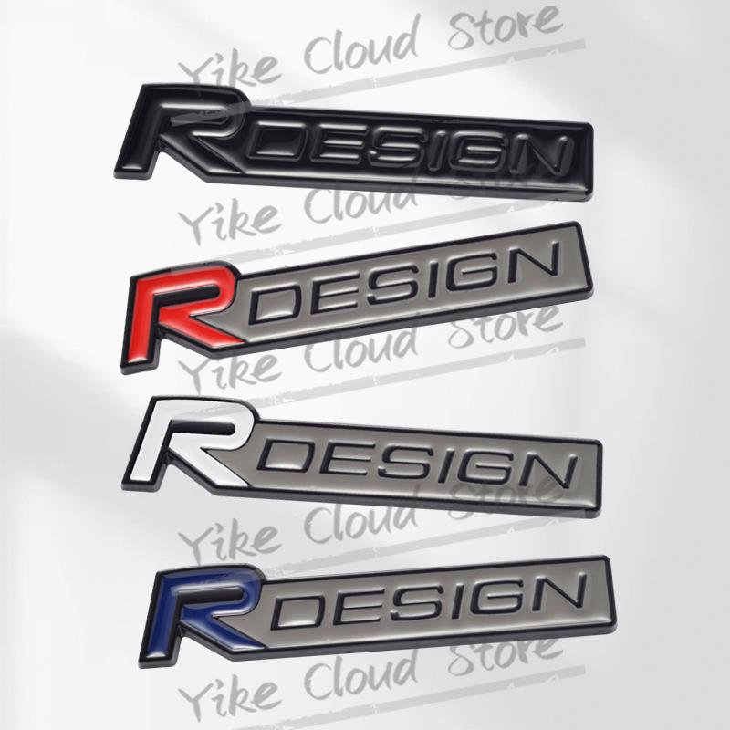 R Design Decoration Emblem 3D Sticker Metal Front Hood Grille Badge For Volvo S40 S60 S80 S90 V60 V40 XC40 XC60 XC90 XC70 V70 T6