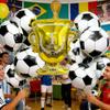 12Pcs Soccer Theme Foil Balloon Set, Golden Champion Trophy & 10Pcs 18-Inch Football Mylar Balloons, Aesthetic Sports Event Deco