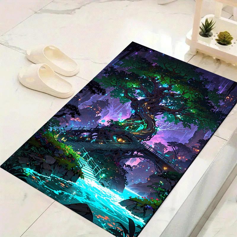 

1 шт. Ковер с принтом «Древо жизни», Дизайн для помещений - Мягкий, Противоскользящий и Прочный Декор для Игровой Комнаты, Спальни, Гостиной 60cm by 90cm
